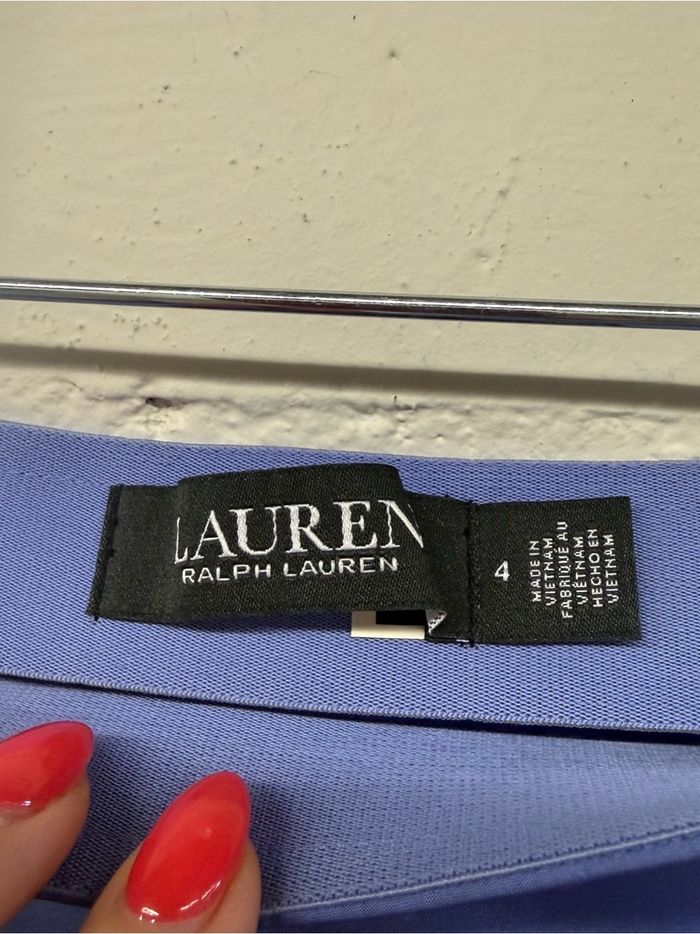 NWT Lauren Ralph Lauren Satin Blue Charmeuse Midi Skirt Size 4 - Picture 5 of 6